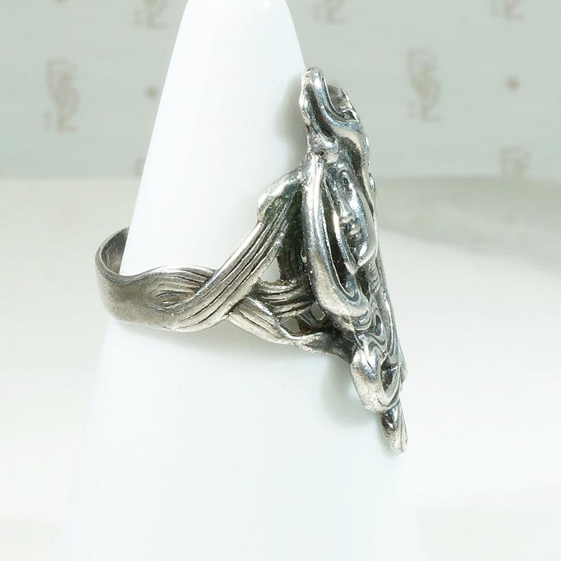 Art Nouveau Woman's Profile Ring in Sterling