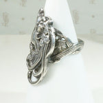 Art Nouveau Woman's Profile Ring in Sterling