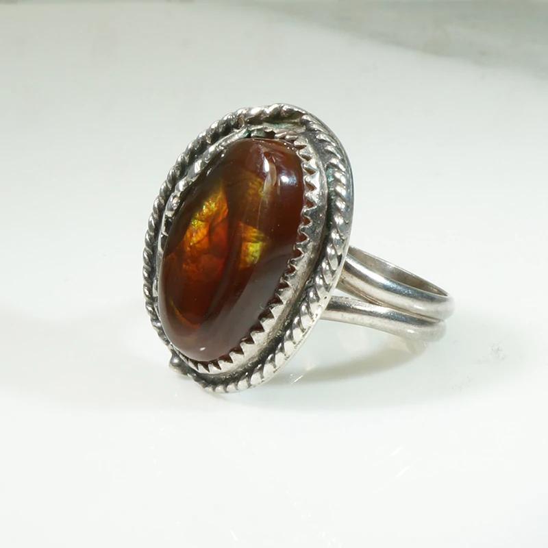 Fire Opal in Sterling Silver Ring