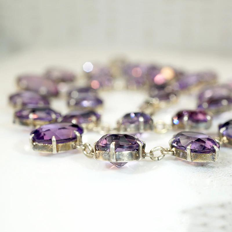 Stunning Antique Amethyst Rivière Necklace