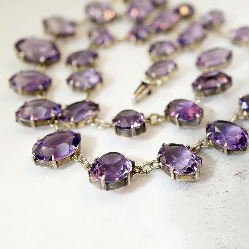 Stunning Antique Amethyst Rivière Necklace