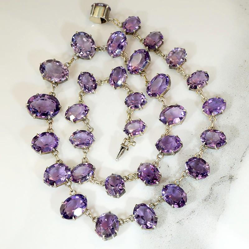 Stunning Antique Amethyst Rivière Necklace