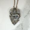 Dragon & Peony Pendant in Sterling Silver