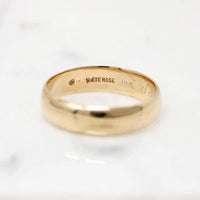 "Joyce to Geo." Romantic Gold Wedding Band