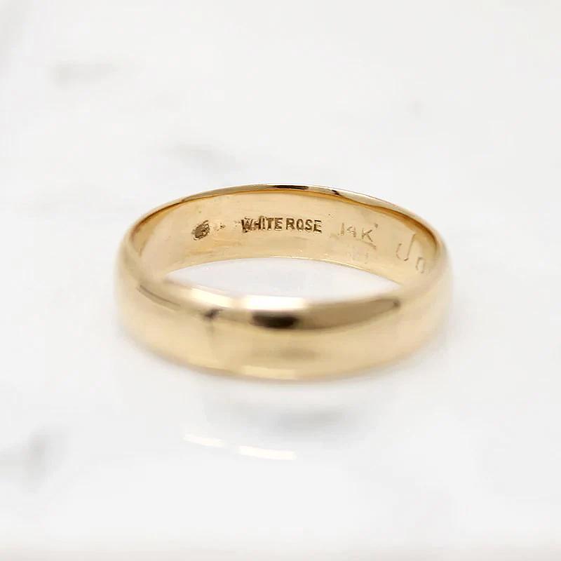 "Joyce to Geo." Romantic Gold Wedding Band