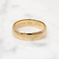 "Joyce to Geo." Romantic Gold Wedding Band