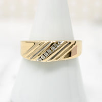 Classic 1970s Men's Diamond & Gold Band