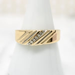 Classic 1970s Men's Diamond & Gold Band