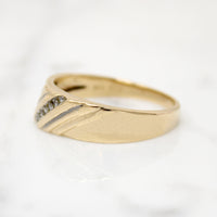 Classic 1970s Men's Diamond & Gold Band