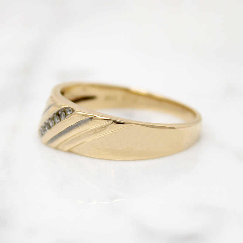 Classic 1970s Men's Diamond & Gold Band