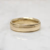 Substantial Gold Wedding Band with Stepped Edges