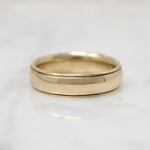 Substantial Gold Wedding Band with Stepped Edges