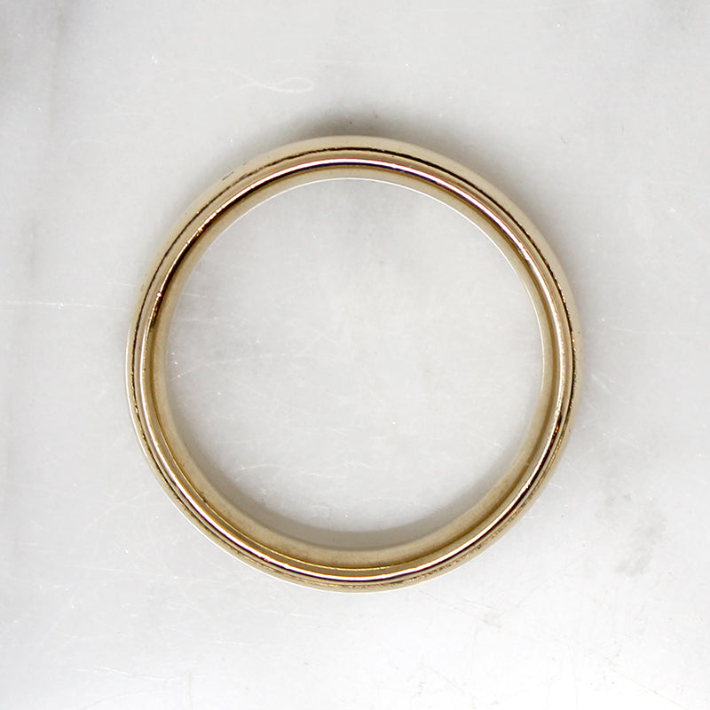 Substantial Gold Wedding Band with Stepped Edges