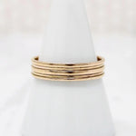 Grooved Gold Wedding Band Size 9.75