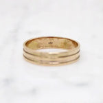 Grooved Gold Wedding Band Size 9.75