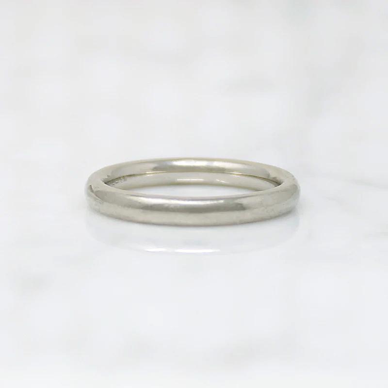 Curvy White Gold Wedding Band by Benchmark