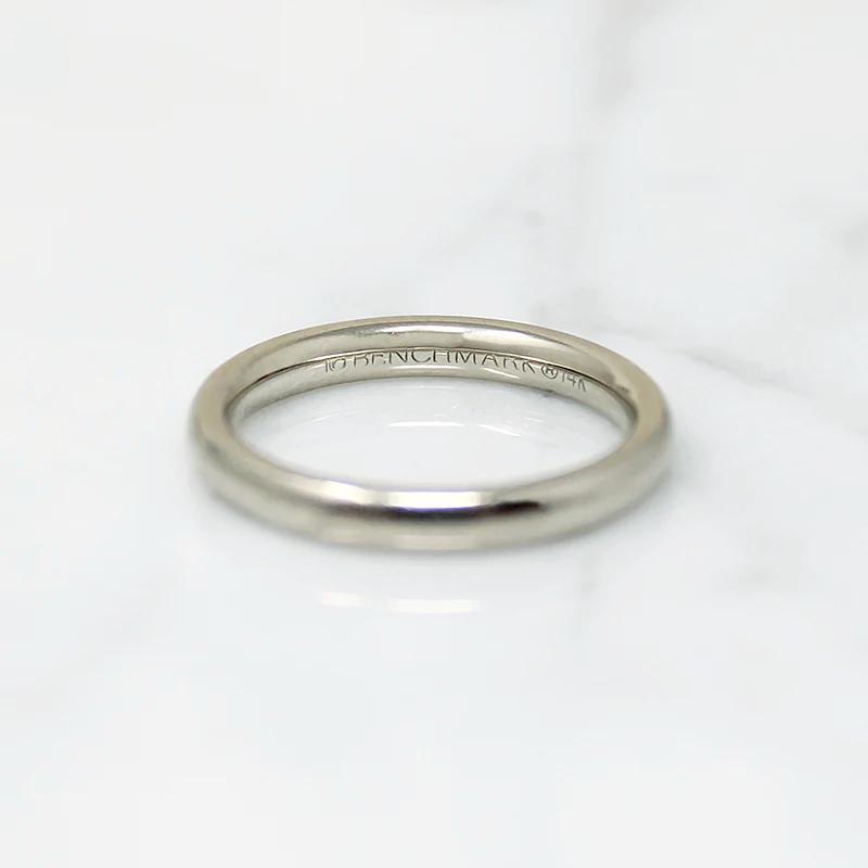 Curvy White Gold Wedding Band by Benchmark