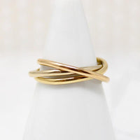 Tri Tone 18k Gold Size 5.75 Rolling Ring
