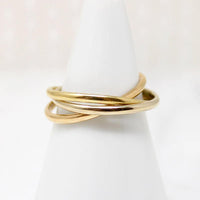 Tri Tone 18k Gold Size 5.75 Rolling Ring