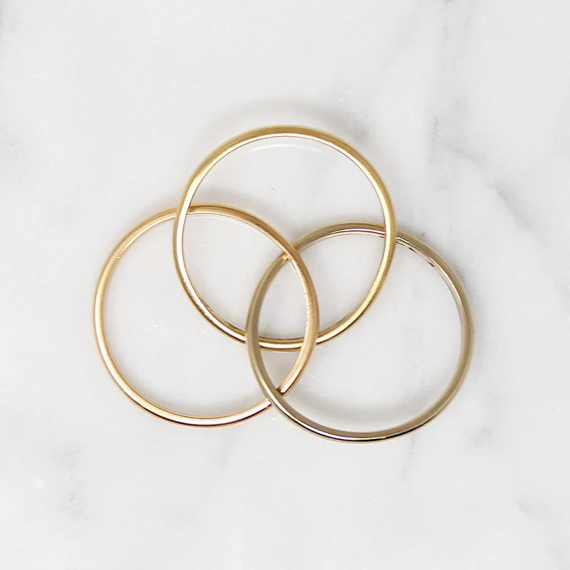 Tri Tone 18k Gold Size 5.75 Rolling Ring