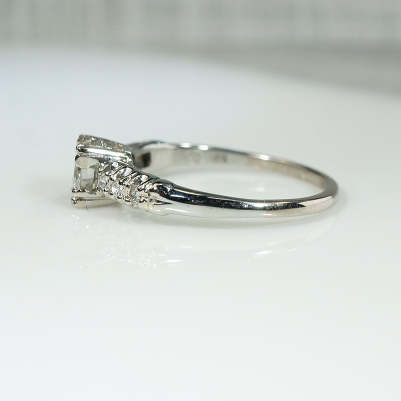 Sparkling 1940s White Gold & Diamond Engagement Ring