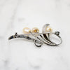 Graceful Silver Brooch with Three Pearls