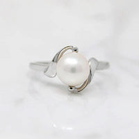 Mikimoto Pearl in Sterling Silver Bypass Ring