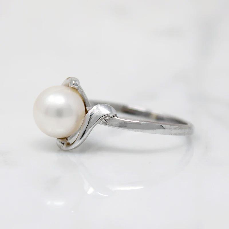 Mikimoto Pearl in Sterling Silver Bypass Ring