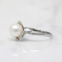 Mikimoto Pearl in Sterling Silver Bypass Ring