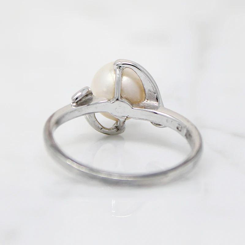 Mikimoto Pearl in Sterling Silver Bypass Ring