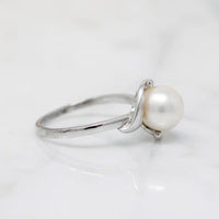 Mikimoto Pearl in Sterling Silver Bypass Ring