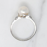 Mikimoto Pearl in Sterling Silver Bypass Ring