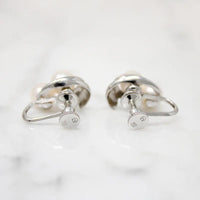 Pretty Mid Century Mikimoto Pearl & Sterling Earrings