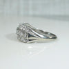 Bold Retro Three Row Diamond & White Gold Band