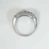 Bold Retro Three Row Diamond & White Gold Band
