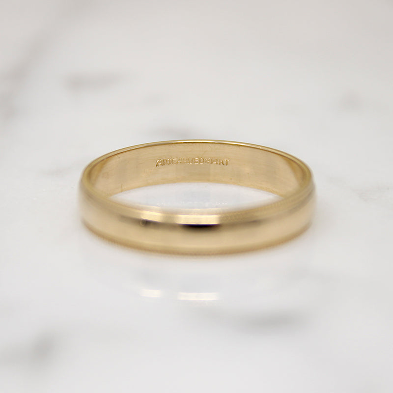 Milgrain 14k Gold Wedding Band by ArtCarved