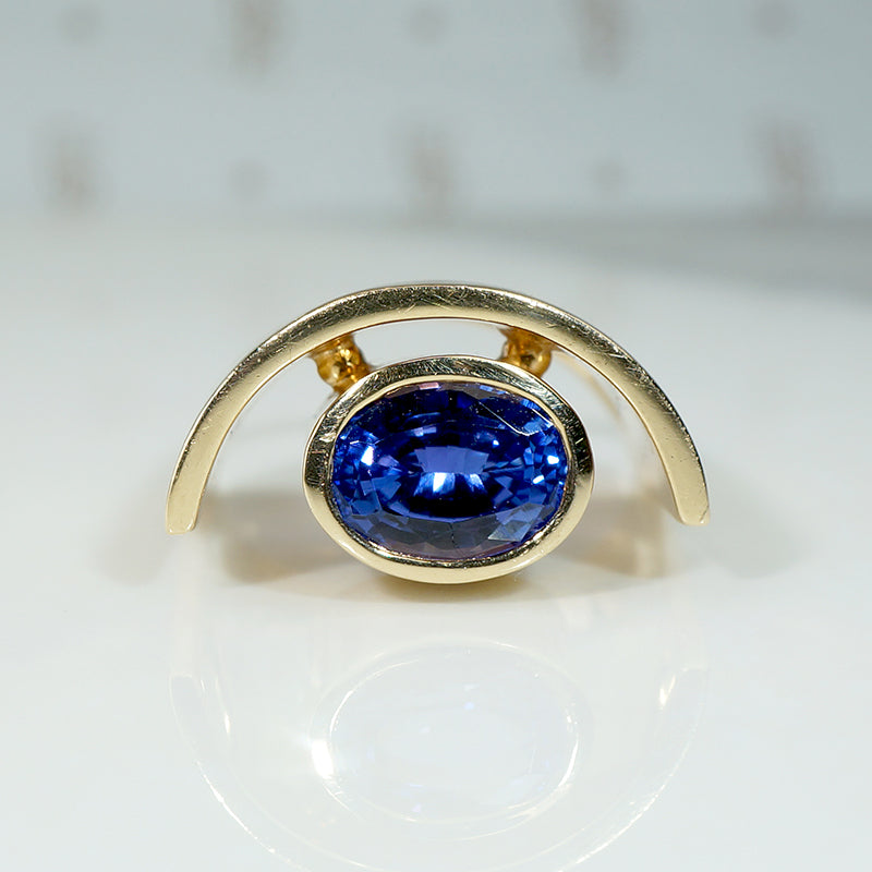 Custom Made Modernist Tanzanite Statement Ring
