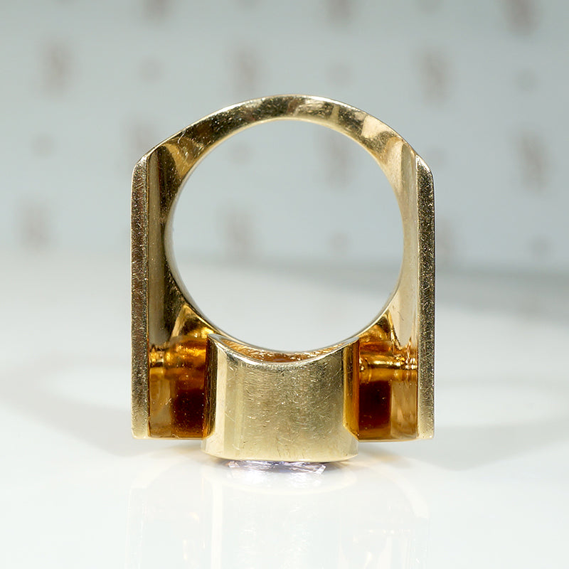 Custom Made Modernist Tanzanite Statement Ring