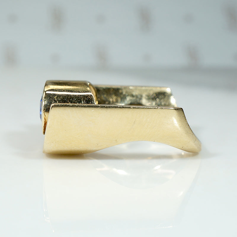 Custom Made Modernist Tanzanite Statement Ring