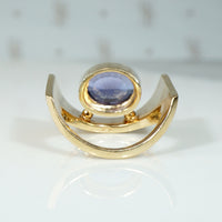 Custom Made Modernist Tanzanite Statement Ring
