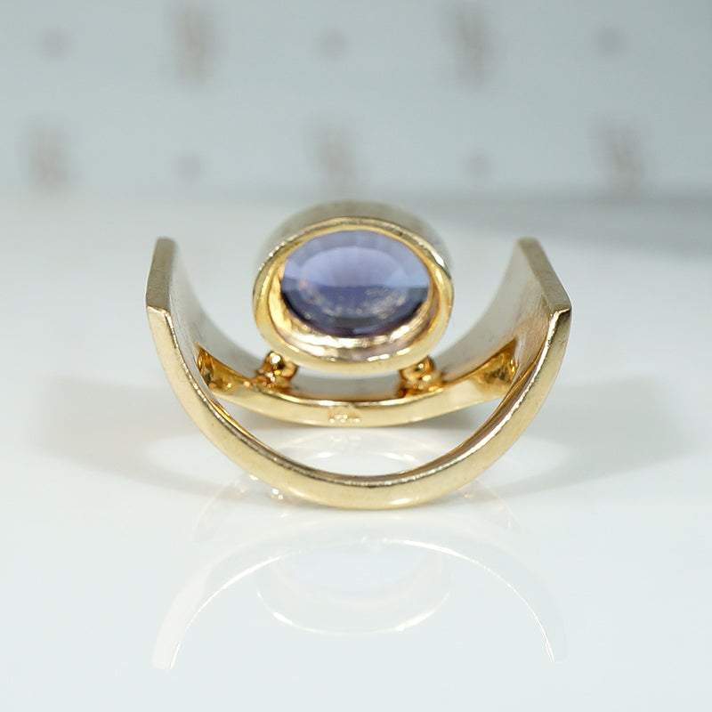 Custom Made Modernist Tanzanite Statement Ring