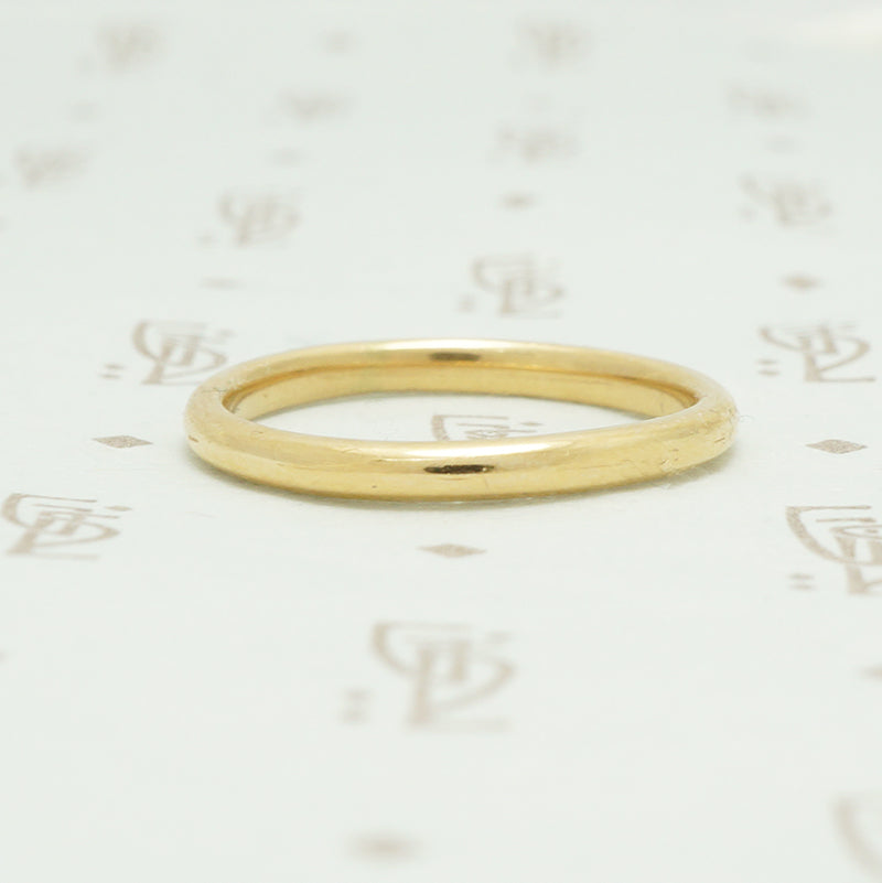 14k buttery gold round vintage wedding bandsize 6