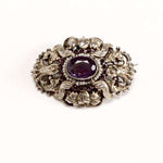 Renaissance Revival Austro-Hungarian Amethyst Brooch with pearls