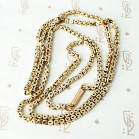 Victorian Pierced Bar and Square Link Chain