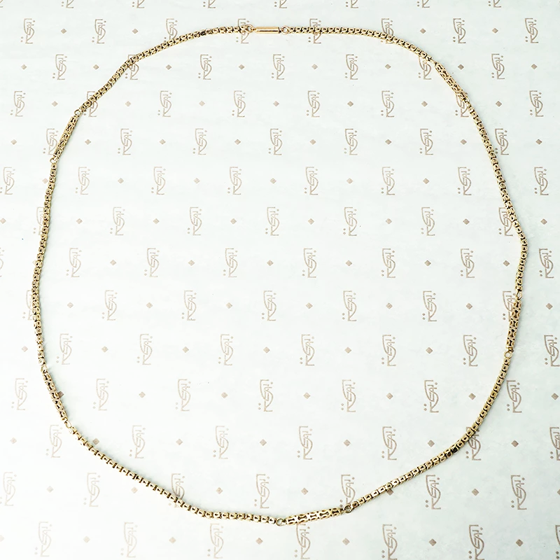 Victorian Pierced Bar and Square Link Chain