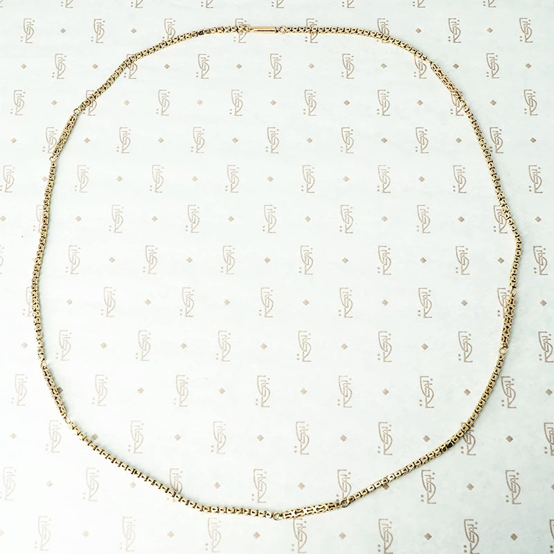 Victorian Pierced Bar and Square Link Chain
