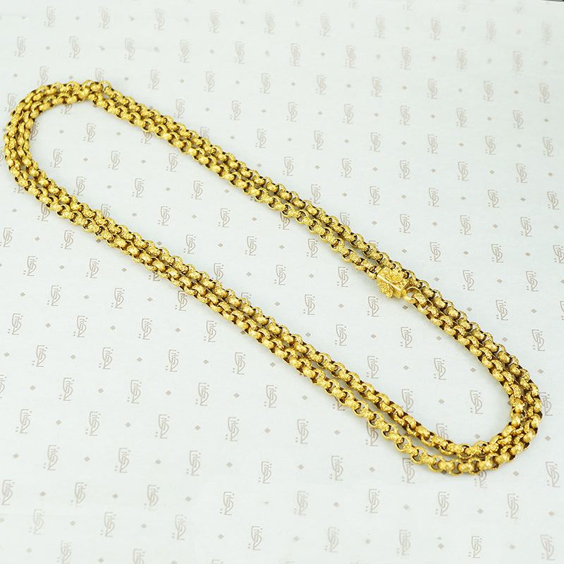 long antique pinchbeck chain original with barrel clasp