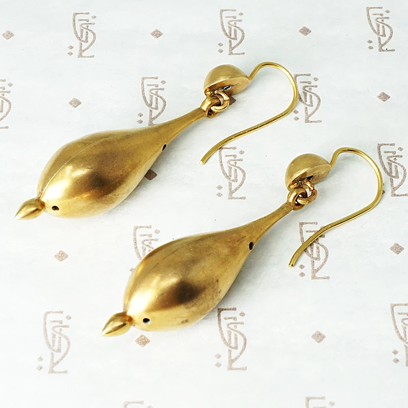 Hypnotic Pinchbeck Pendulum Earrings