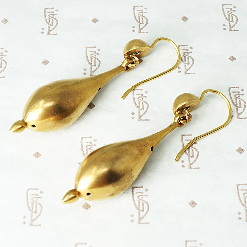 Hypnotic Pinchbeck Pendulum Earrings