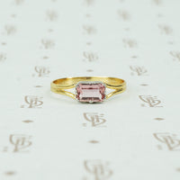 Vintage Pink Imperial Topaz in Recycled Platinum and 18k